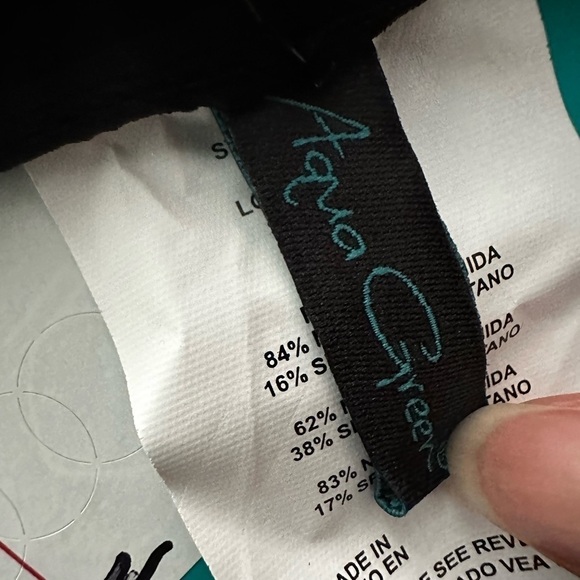 Aqua Green Swimsuit Bikini Bottom Ruched Sides Black XL - Picture 6 of 11